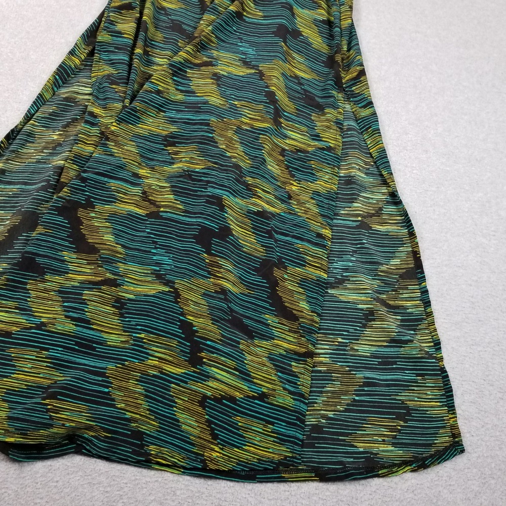 LuLaRoe Joy Vest Women S Small Green Yellow Zig Zag Abstract Sleeveless Duster - Picture 3 of 10